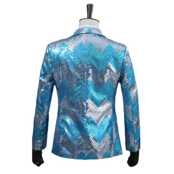 Män Gradient Color Paljettjacka blue L