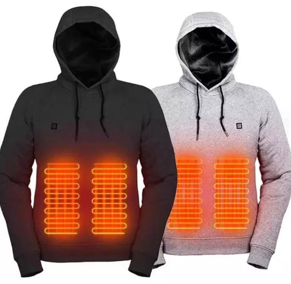 Hettegenser for menn, avslappet, med USB-oppvarming Black 2XL