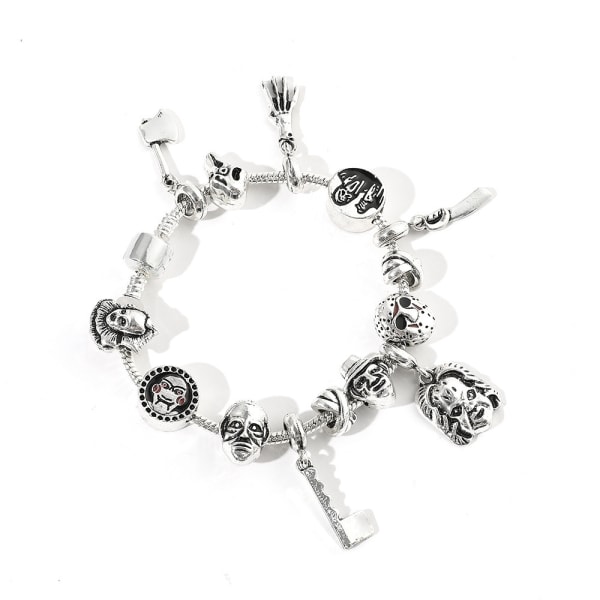 Skräckfilmer Smycken Halloween Berlock Armband Gåvor Silver 19cm