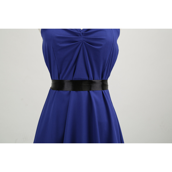 Naisten Vintage-mekko 1950-luku Halterneck Cocktail Party Rockabilly Mekot BLUE S