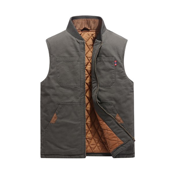 Mænds Fuldt Lynlås Canvas Cross Trail Vest Army Green M