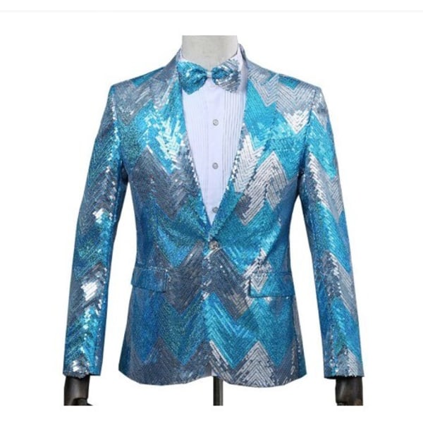 Män Gradient Color Paljettjacka blue S