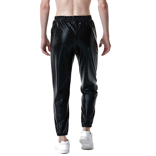 Shiny Disco Party Byxor för män black XXL