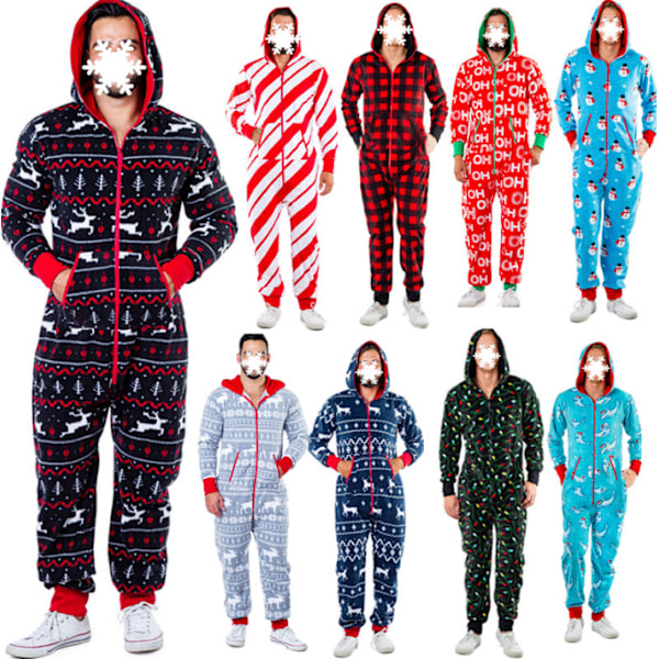 Julfamiljsmatchande pyjamas Hoodies red M