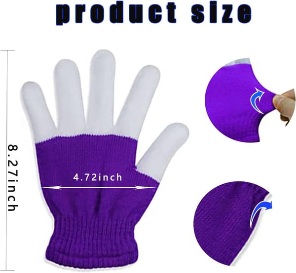 LED-lysende Rave-leker, Glow Finger-hansker for barn Purple