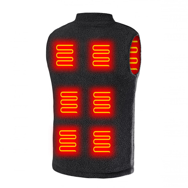 Varm Fleece-vest med 8 varmesoner for menn og kvinner, batteri ikke inkludert 4XL