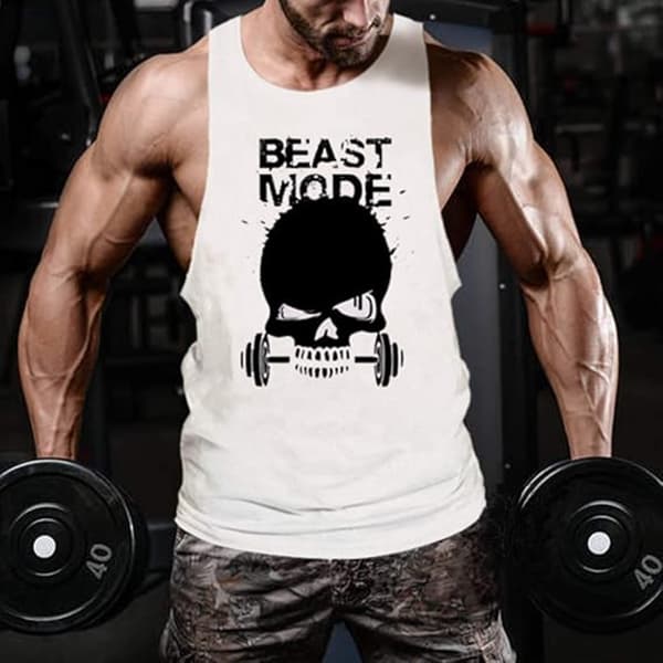 Herr Gym Bodybuilding Stringer Tank Top Grey 4XL