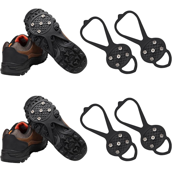 2 Par Non-Slip Gripper Spikes til Sko og Støvler til Gang på Sne og Is L