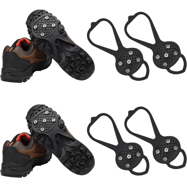 2 Par Spikade Halkskydd för Skor Stövlar Promenader På Snö Is S