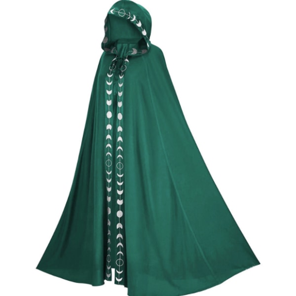 Medeltida renässans Long Cape Coat rituell mantel green 130-140cm