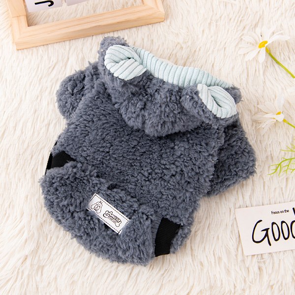 Kattkläder Höst och Vinter Hundkläder Söt Varma Grey Blue M