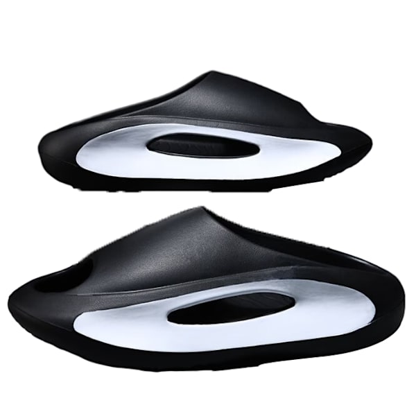 Herrar Casual Ytterkläder Tjocka Botten Svala Tofflor Black 42-43