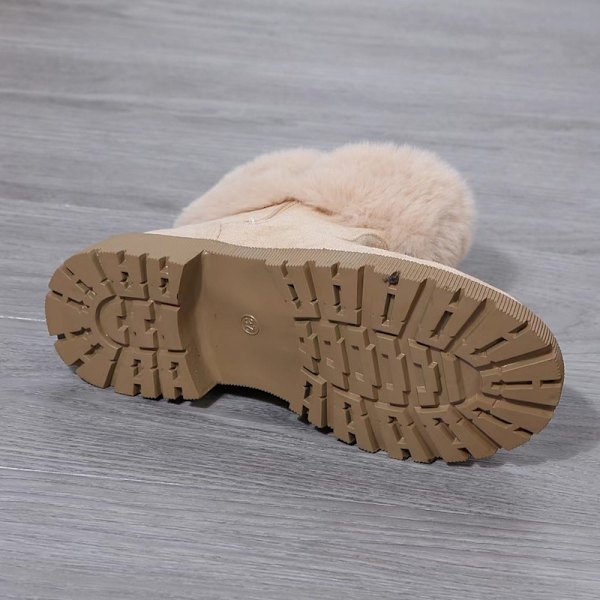 Talvisten liukkautta estävät paksuhkot ja pehmeät naisten lumisaappaat Beige 40