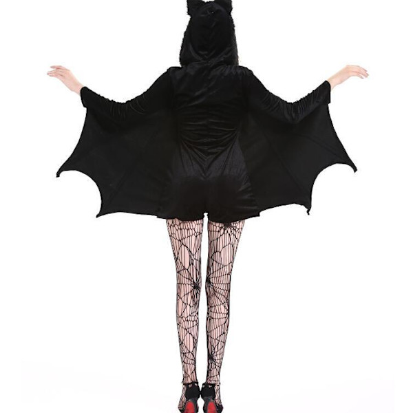 Halloween-kostym för kvinnor - fladdermusklänning med strumpor 4xl