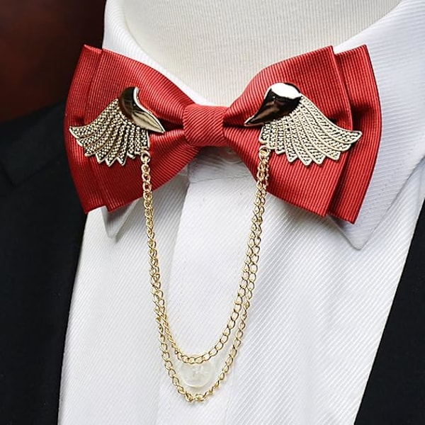 Vintage Butterfly Sløjfer til Mænd Vinger Kæde Færdigbundne Sløjfer Light bue