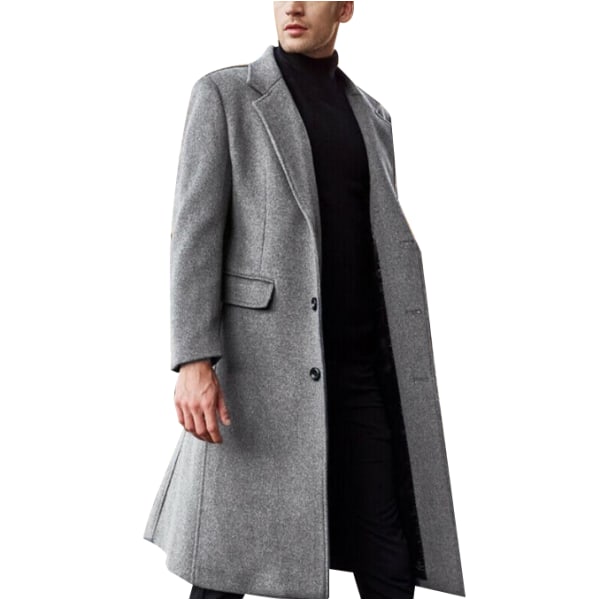 Lång kappa i casual för män grey L