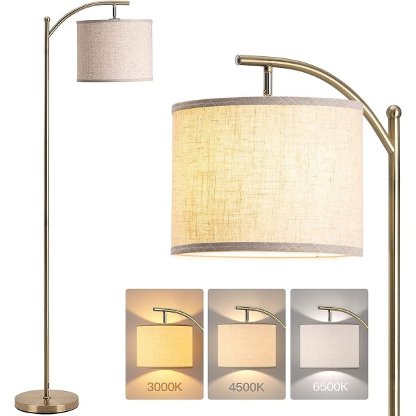 Golvlampor för vardagsrum med 3 färgtemperaturer, stående lampa hög Gold BS