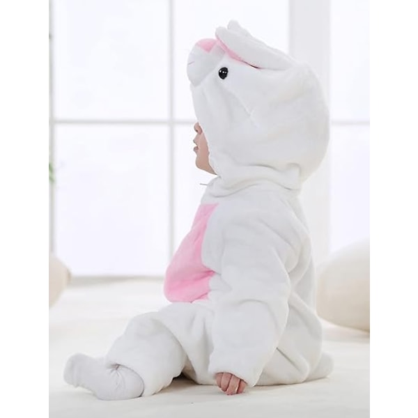 Söt Babyflicka Pojke Kanin Outfit Vinter Onesie Pyjamas White 24-30M