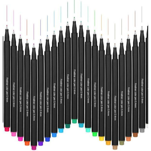 Fint Linje Farverigt Vandbaseret Outliner Maleri Sæt 24-Color Dual Single Row