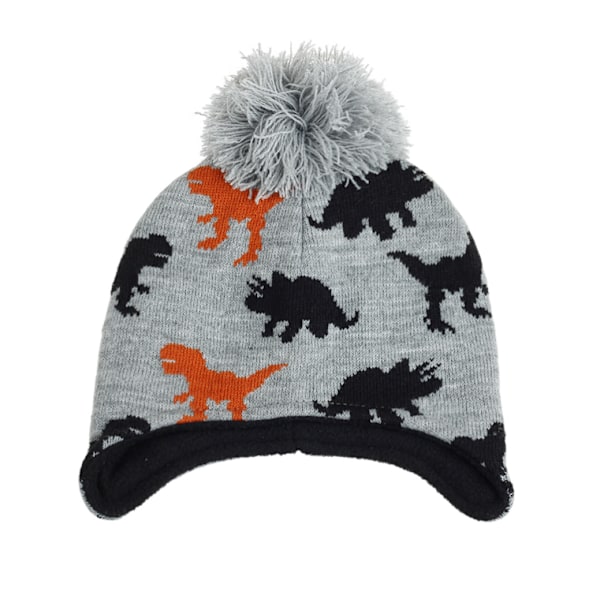 Barnmössa med Pompom Stickad Hatt Mysig Foder Vinter Skallehatt Grey 1-3 Years