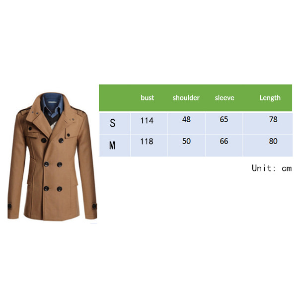 Klassisk kappa Slim Fit för män khaki M