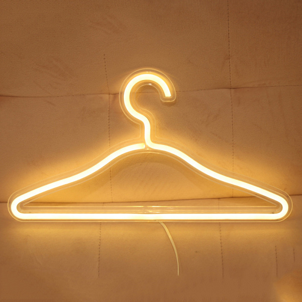 Klädställ Form Neon LED-ljus USB driven nattlampa yellow
