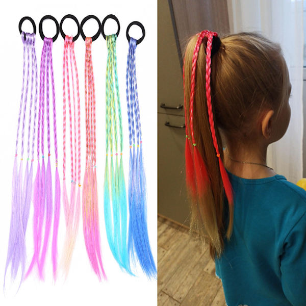 10 Stykke Farvede Fletninger Hestehale Hårtilbehør