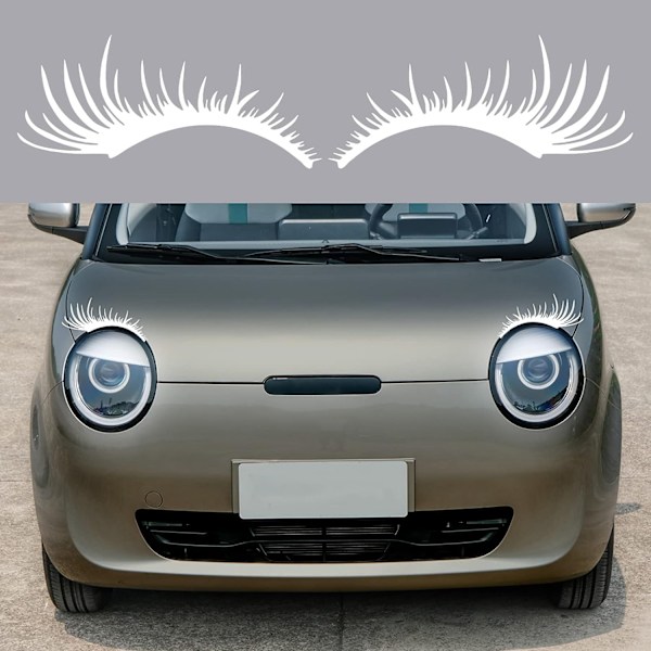 2 Par Eyelash-Dekaler til Bilens Frontlykter White