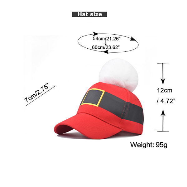 Santa Baseball Caps Unisex Julehatt Vintage Julebaseball Caps med Pompom