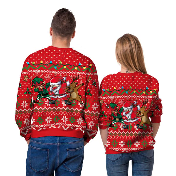 Menn Kvinner Stygg Julgenser Morsom Genser Lang Ermet Pullover L