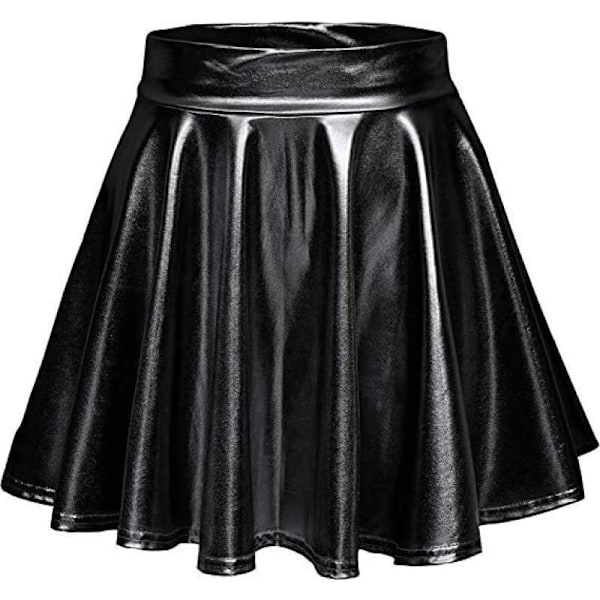 Dam Ledig Mode Utsvängd Plisserad A-Linje Cirkel Skaterkjol black M