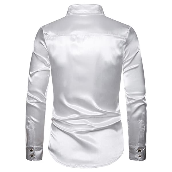 Herrar Glittrande Sekvens Disco Party Klänningar White 2XL