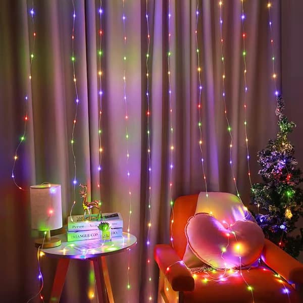 USB-drevne hengende vindu-julelys Colorful