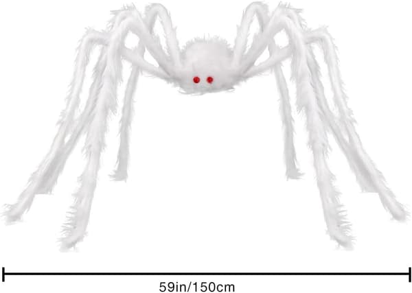 59” Halloween Hårig Spindel Utomhus Dekorationer White