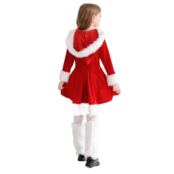 Tyttöjen Mrs. Santa Claus -asu Punainen mekko Jouluasu 130cm