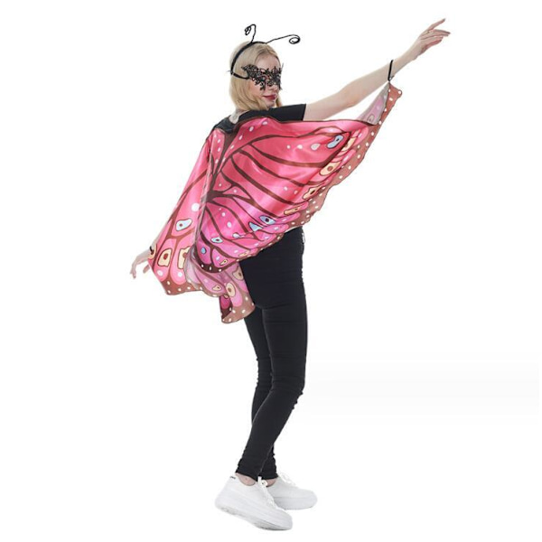 Halloween Butterfly Kostume med Blonder Øjenlap Red