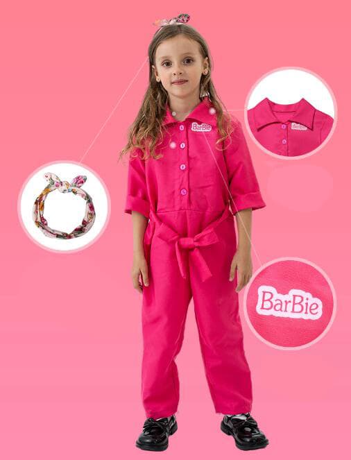 Rosa Jumpsuit med tilhørende hodeplagg for jenter XL