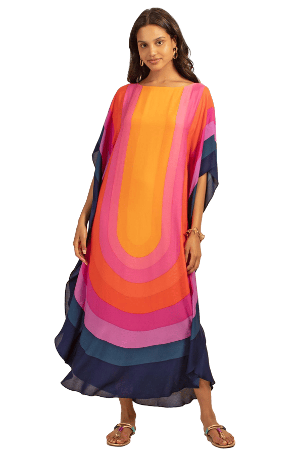 Naisten sateenkaari Plus Size -rantamekko Yellow