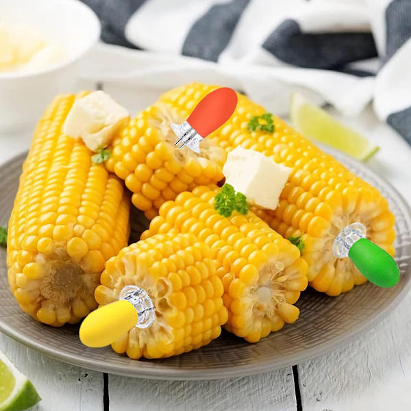 8 Par Cornholdere, Rustfrit Stål Corn Cob Holdere