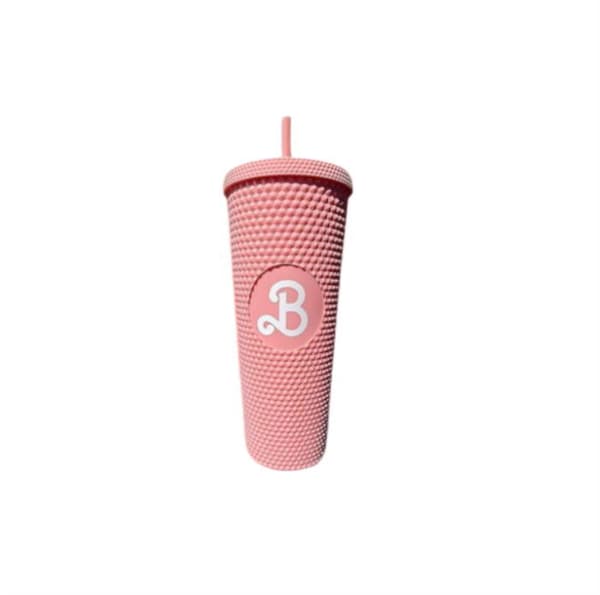 800 ml rosa sugrörsmugg i rostfritt stål Pink
