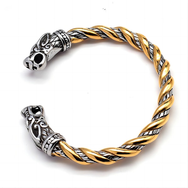 Tungt Vikingarmband i rostfritt stål för män och pojkar B