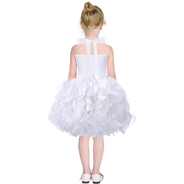 Tutu-kjole til piger, Glitrende Sequin Tulle Prinsesse Fødselsdagsfest Outfit White 10T