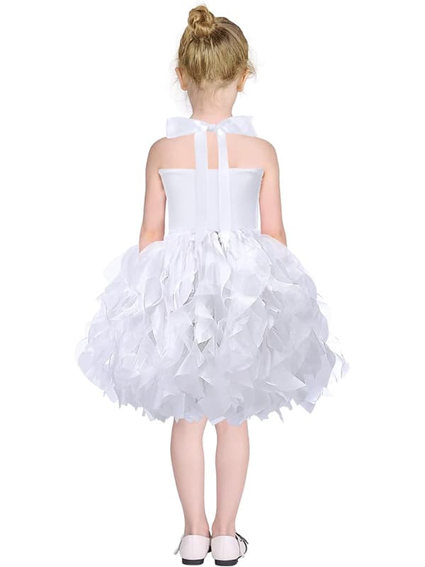 Tutu-klänning för flickor, Glittrande Sekvenstull Prinsessfödelsedagsklänning White 8T