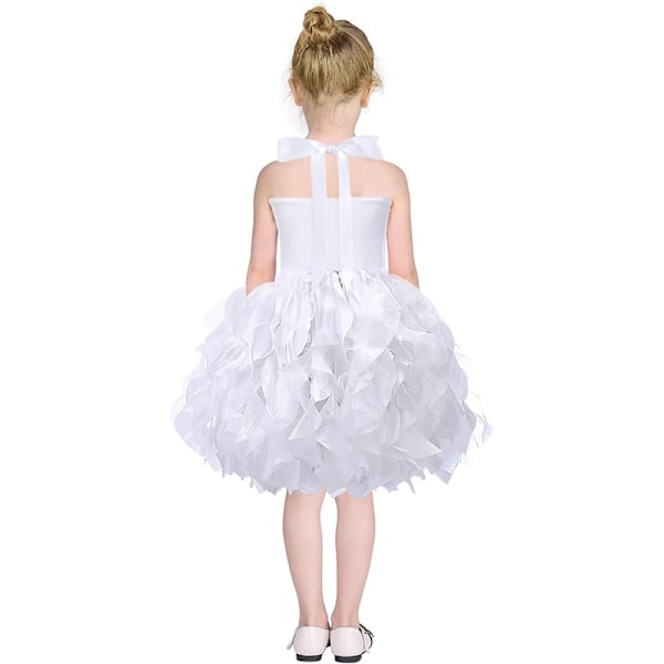 Tyttöjen Tutu-mekko, Kimaltavaa Sekvensoitua Tullea Prinsessan Syntymäpäiväjuhla-asu White 6T