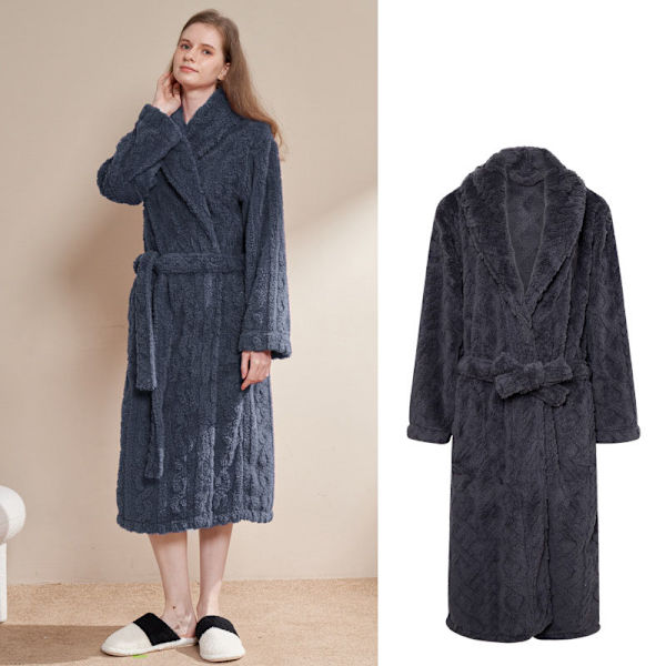 Miesten ja naisten Terry-shawl-turkkilainen kylpytakki Blue L
