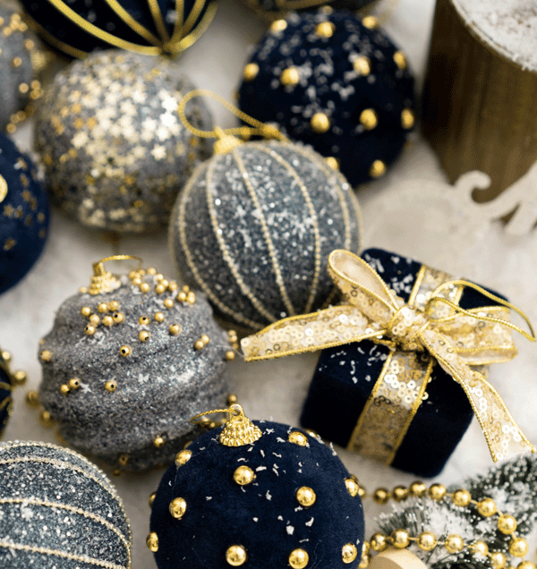 Julgran Julboll prydnader blue