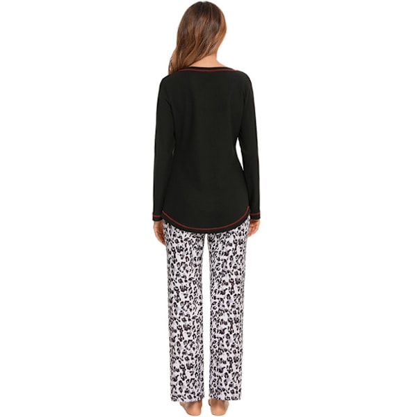 Rutig set för kvinnor Warm Pjs Set black S