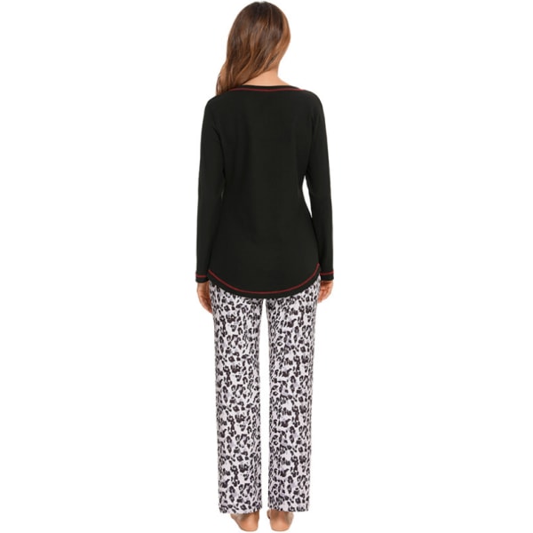 Rutig set för kvinnor Warm Pjs Set black XL