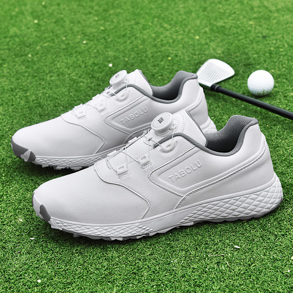 Dame Golf Sko Spikeless Vanntett Golf Sport Sneakers White Grey 44