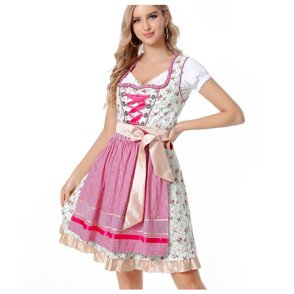 Naisten Oktoberfest-asu Cosplay-asu Pink S